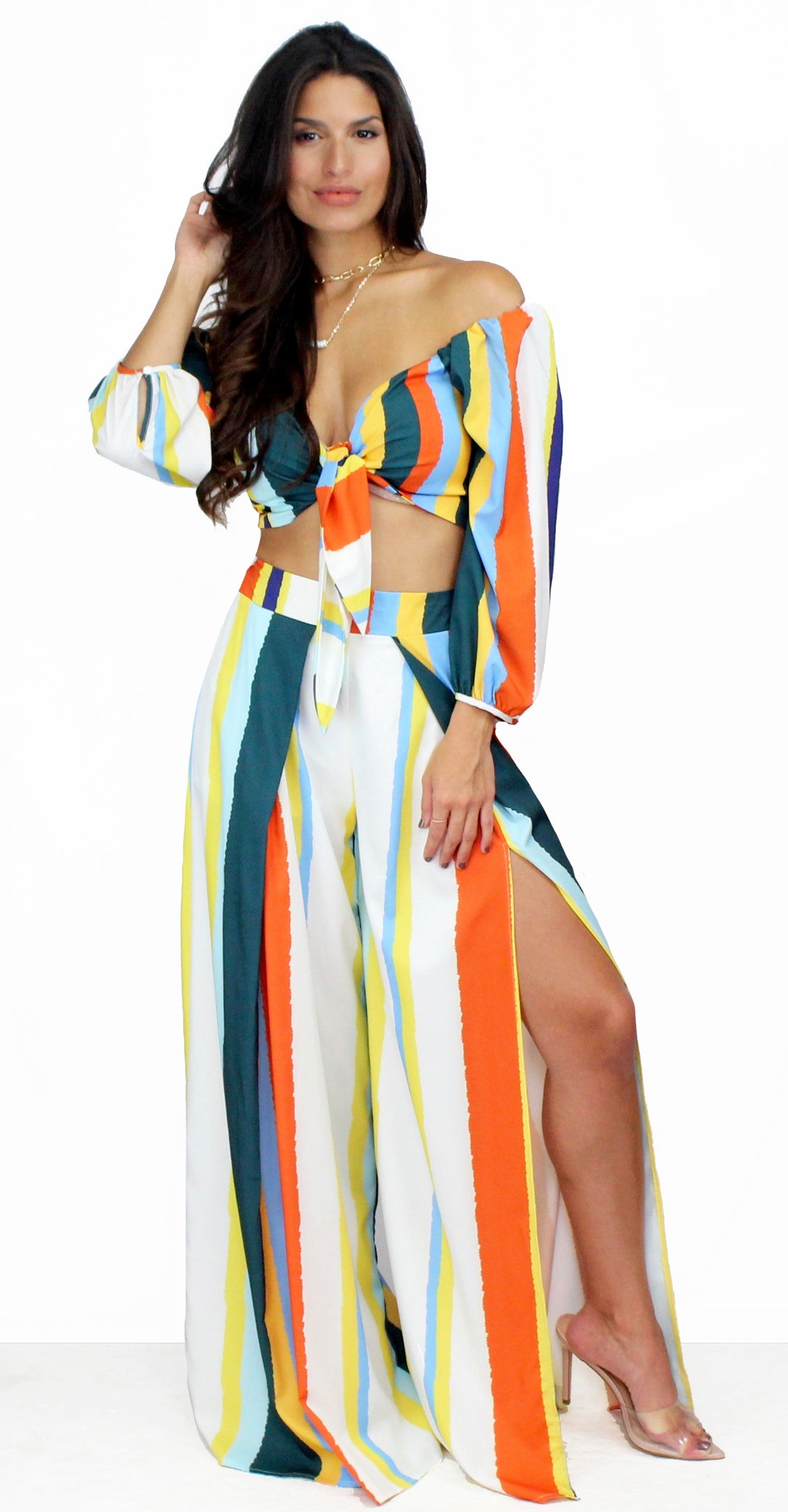 Bring the Colorful Stripes Two-Piece Set