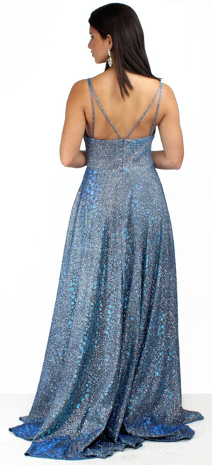 So Enchanted Holographic Blue Formal Gown