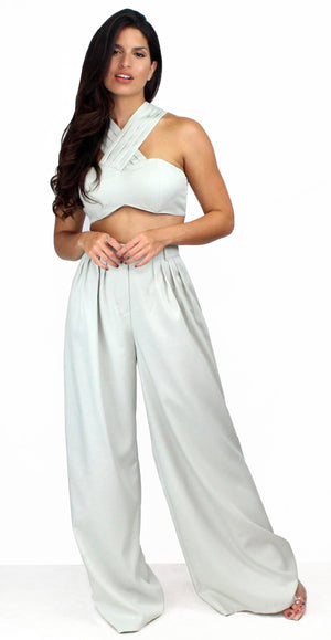 Sweetest Desires Sage Palazzo Two-Piece Set