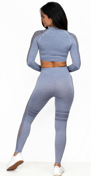 New Lines Gray Two-Piece Activewear Set