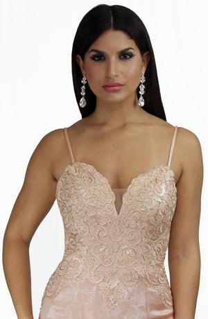 Heavenly Hues Rose Gold Lace Formal Gown