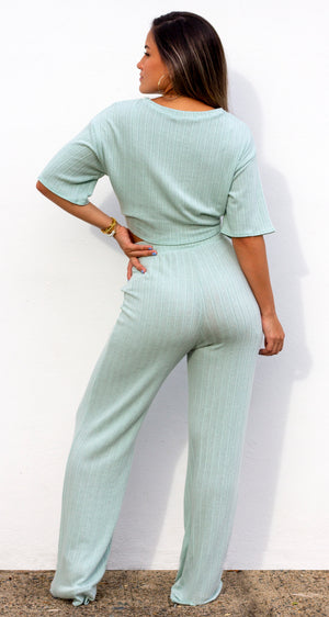 Simply Wonderful Mint Long Pants Two-Piece Set