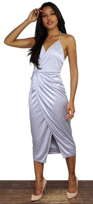 Style Spotlight Silver Midi Dress