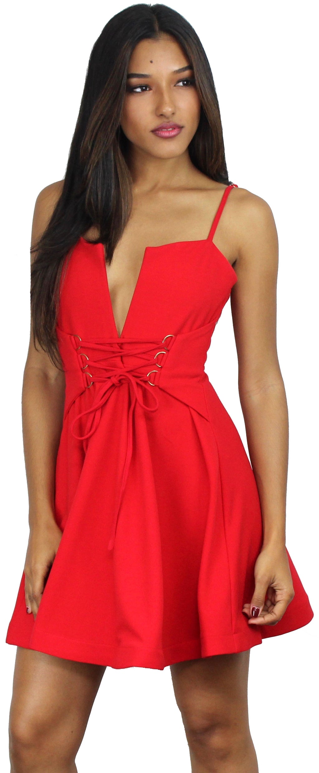 Forever Chic Red Fit & Flare Dress