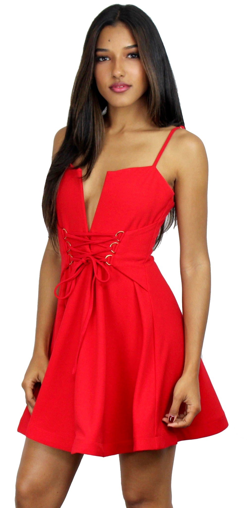 Forever Chic Red Fit & Flare Dress