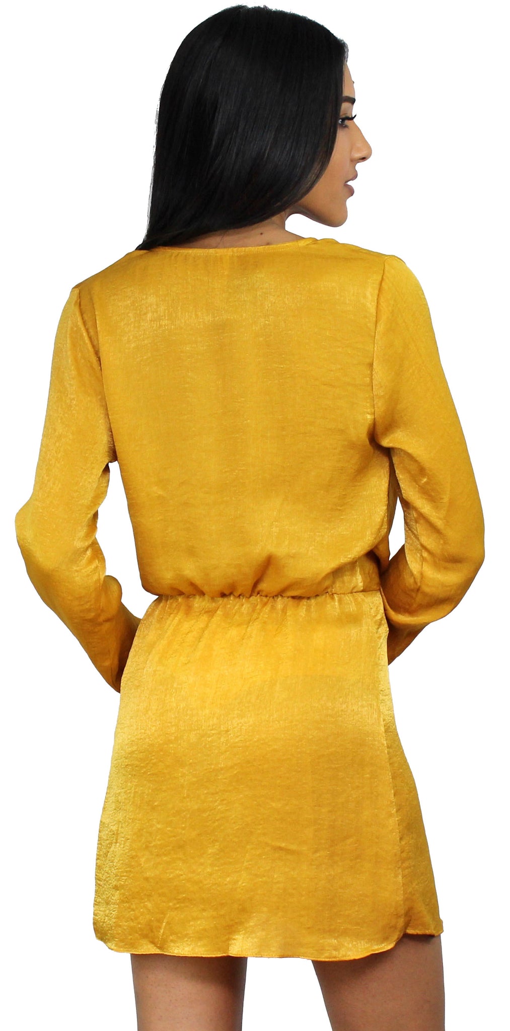 Get Kylie's Look with Mustard Satin Dress
