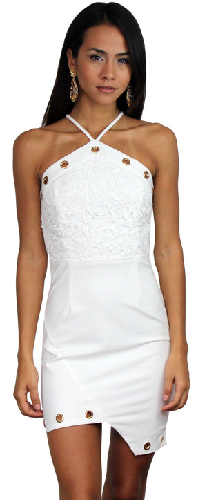 Flaunt It Light White Lace Bodycon Dress