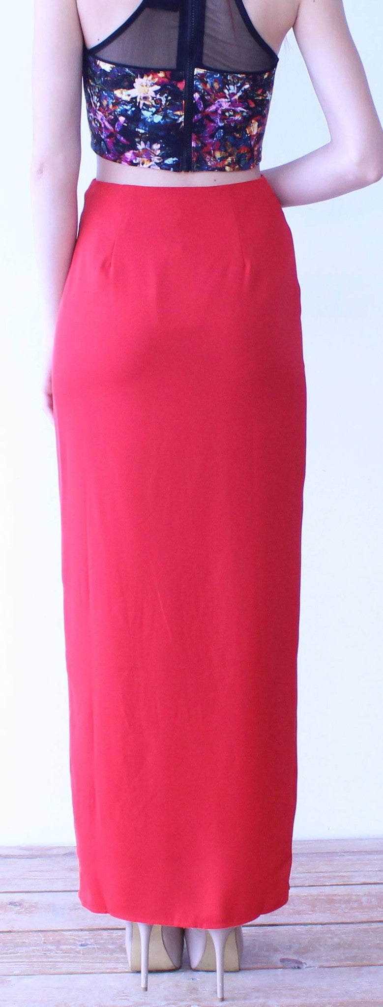 Touch of Cliché Red Maxi Skirt