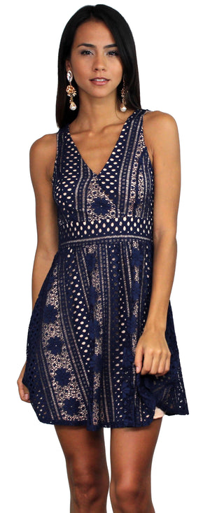 Love in the Air Navy Lace Dress