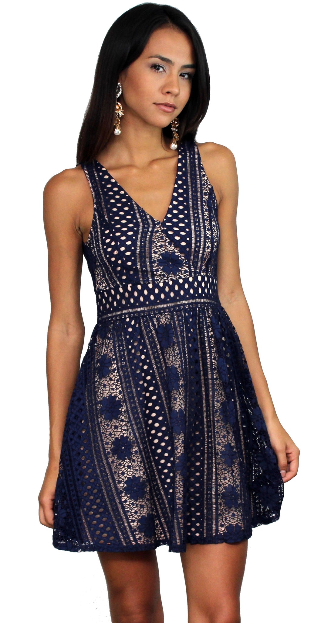 Love in the Air Navy Lace Dress