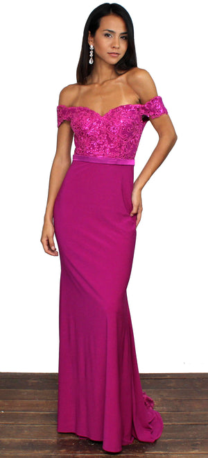 Magic Moment Magenta Formal Gown