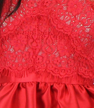 A Moment Like This Red Lace Skater Dress