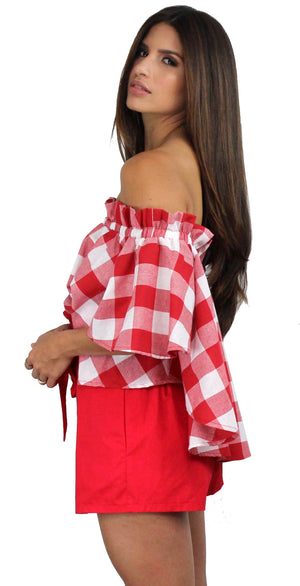 Style at Heart Red Gingham Two-Piece Set