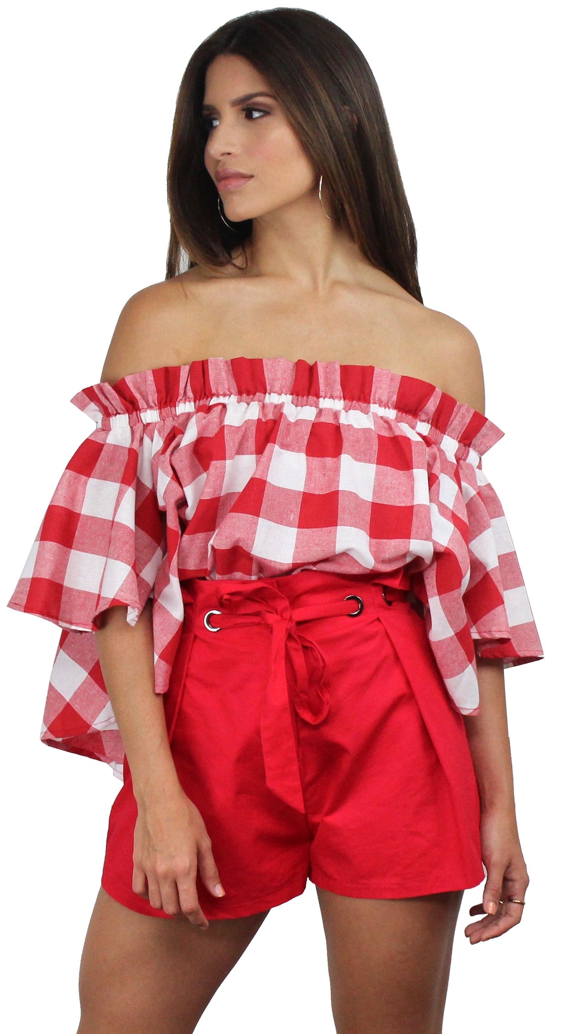 Style at Heart Red Gingham Two-Piece Set