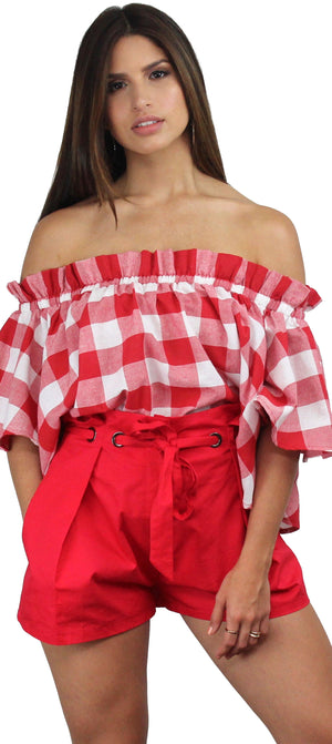 Style at Heart Red Gingham Two-Piece Set