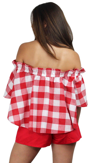 Style at Heart Red Gingham Two-Piece Set
