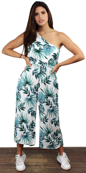 Sprout and About Palms One-Shoulder Jumpsuit