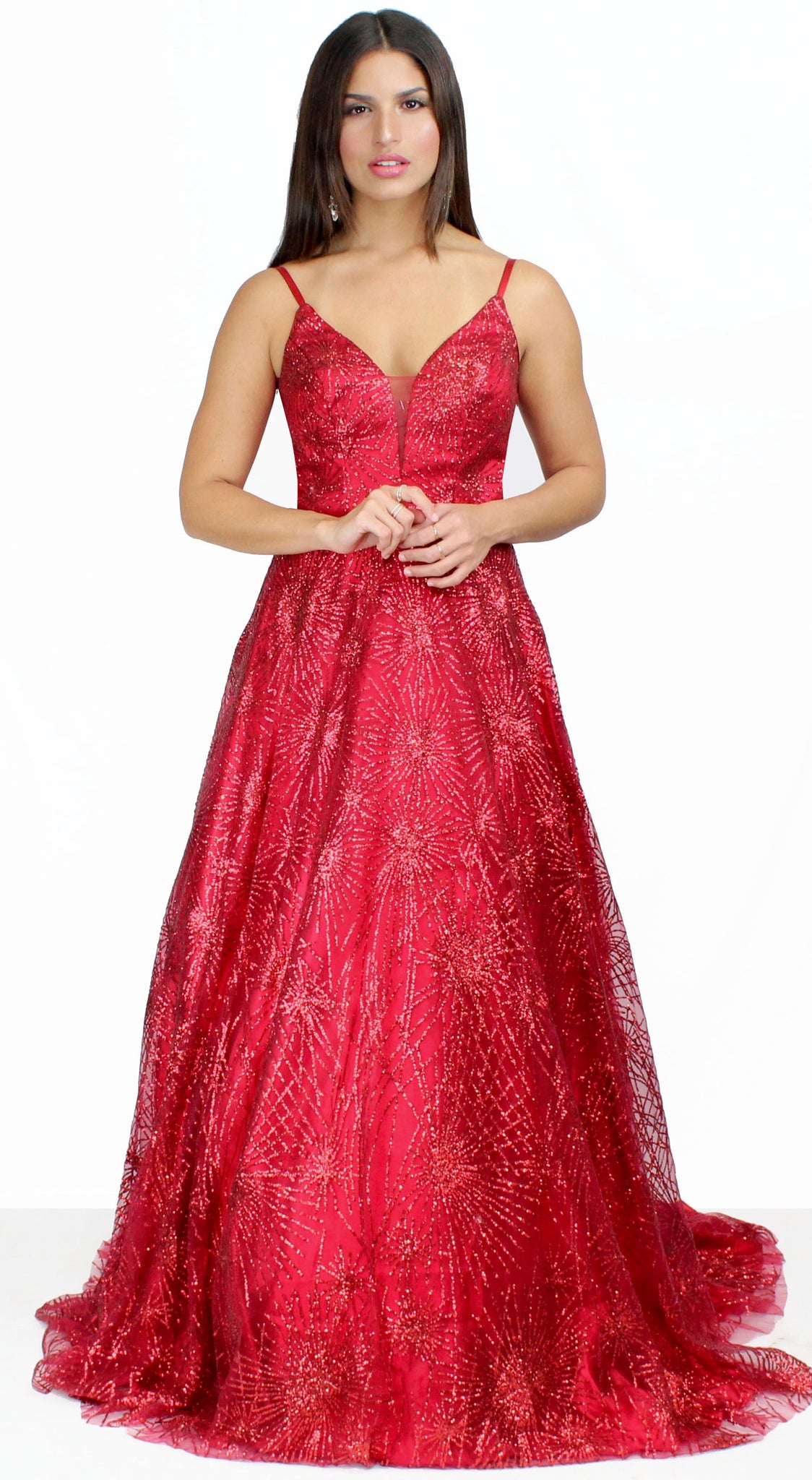 Lavish Lover Red Glitter Ball Gown