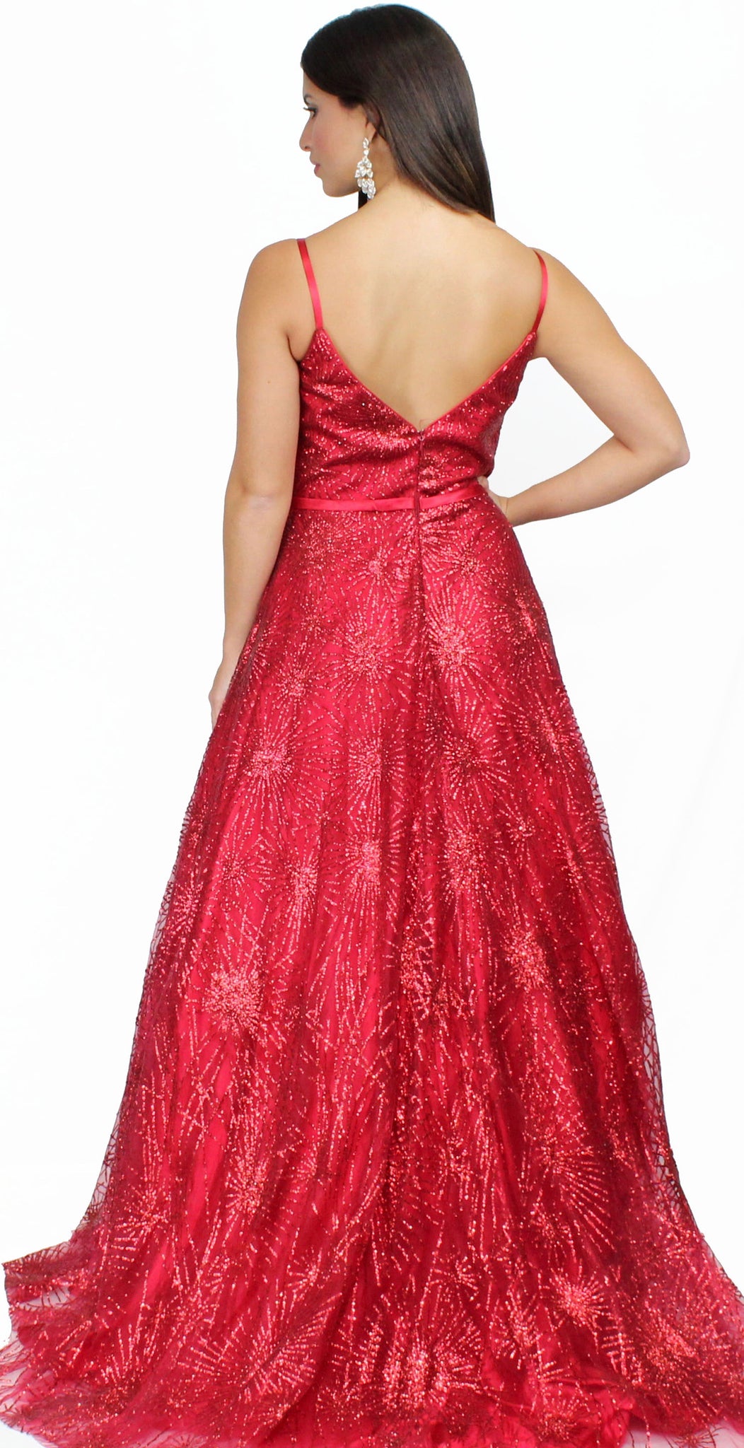 Lavish Lover Red Glitter Ball Gown