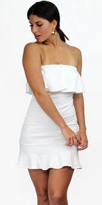 Destined for Chicness White Ruffle Bodycon Dress