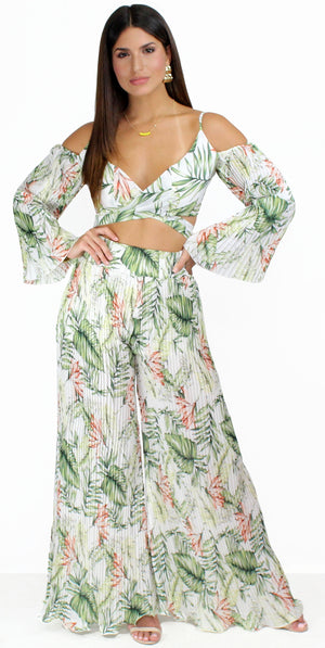 Sunny Afternoon Tropical Print Two-Piece Set