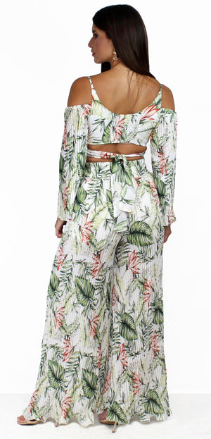 Sunny Afternoon Tropical Print Two-Piece Set