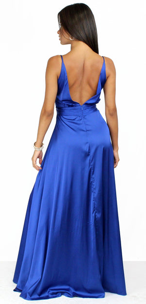 Only in Dreams Royal Blue Satin Formal Gown