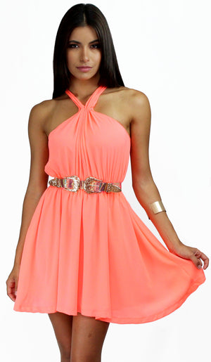 Flawless & Grommet Coral Swing Dress