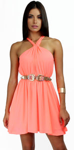 Flawless & Grommet Coral Swing Dress