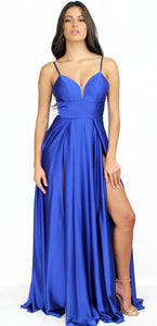 Perfect For You Satin Royal Blue Formal Gown