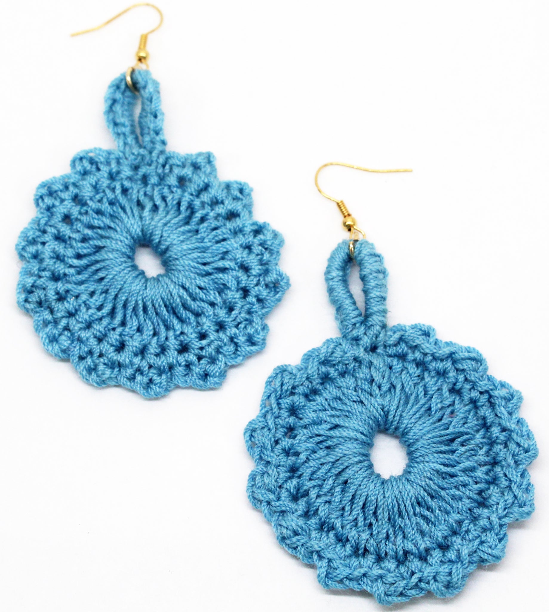 Melodious Crochet Blue Earrings