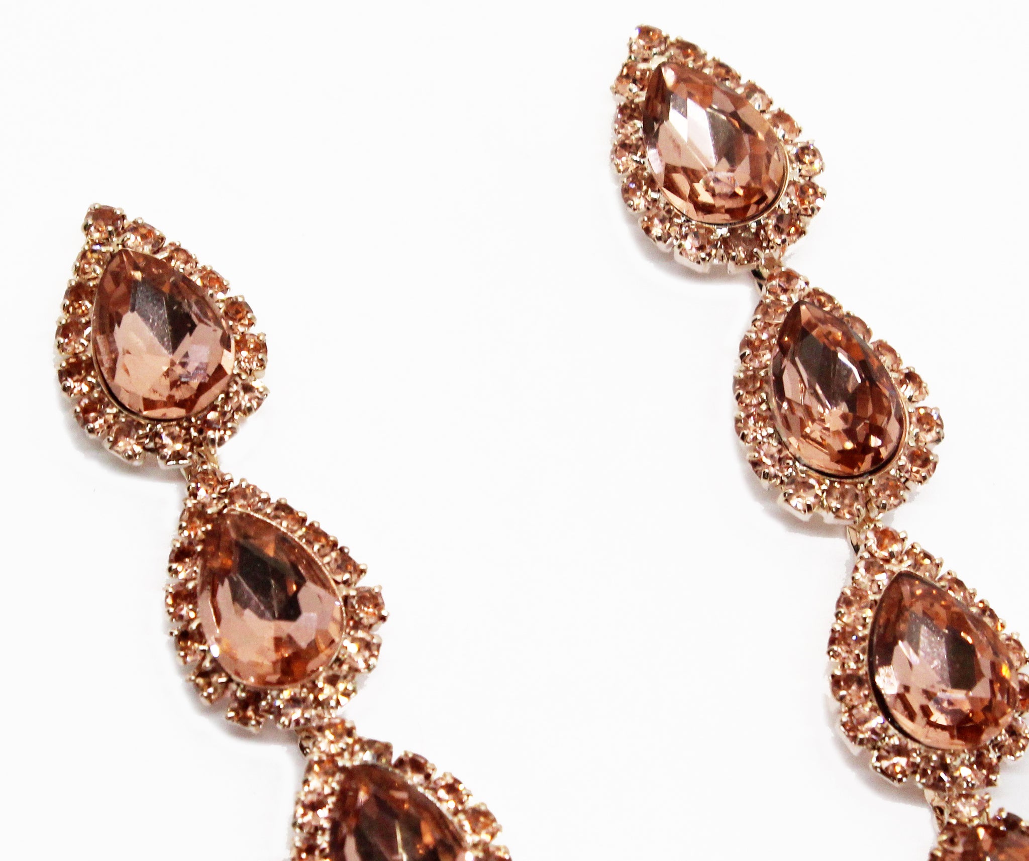Realized Potential Rose Gold Rhinestone Earrings