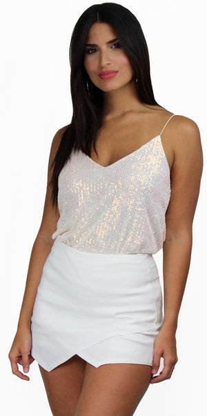 Evening of Wonder Holographic Sequins Top