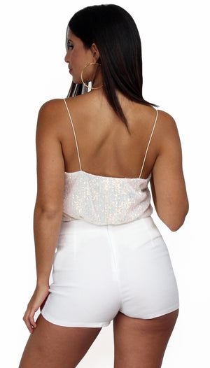 Evening of Wonder Holographic Sequins Top