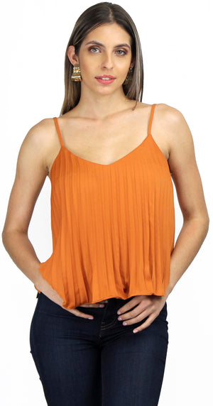 Full of Style Plated Marigold Tank Top
