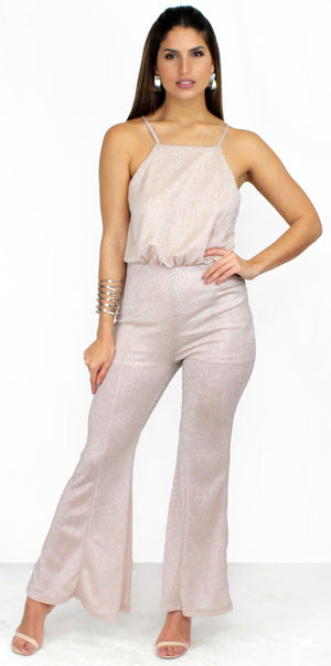 Hype Dream Light Pink Shimmer Jumpsuit