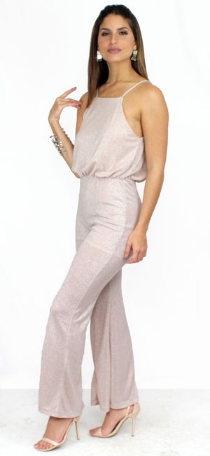 Hype Dream Light Pink Shimmer Jumpsuit