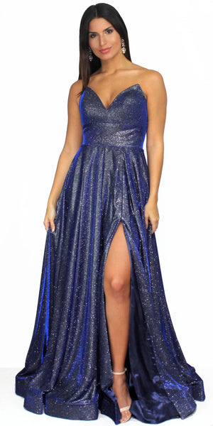 Royal Showstopper Shimmer Dark Royal Ball Gown