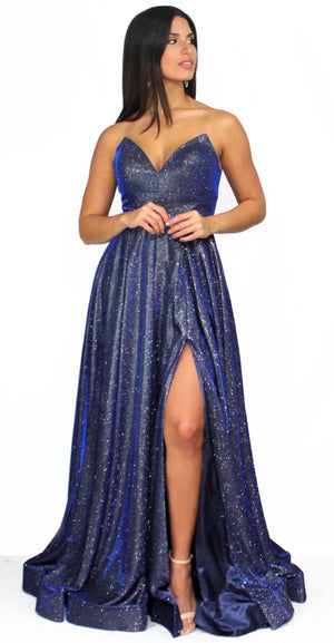 Royal Showstopper Shimmer Dark Royal Ball Gown