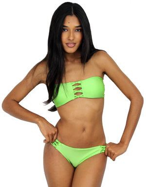 Bright Under Water Strapless Green Bikini