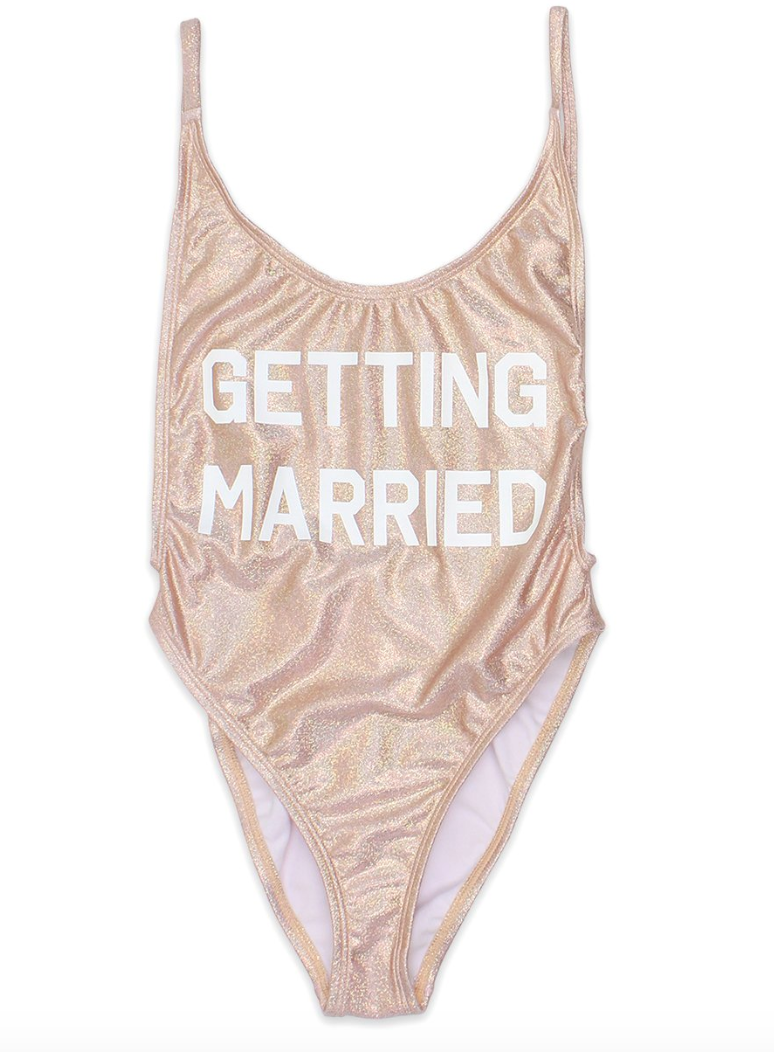 Getting Married Rose Gold One Piece Swimsuit