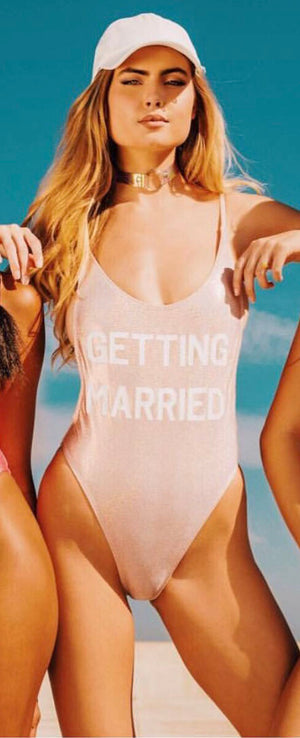 Getting Married Rose Gold One Piece Swimsuit