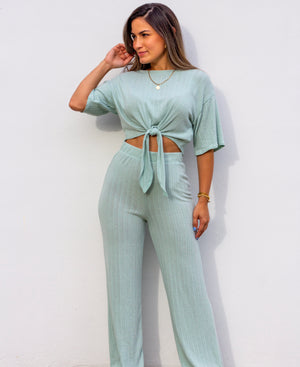 Simply Wonderful Mint Long Pants Two-Piece Set