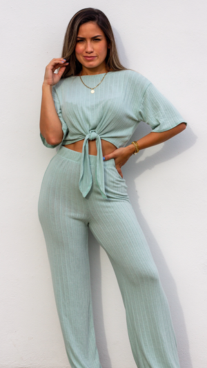 Simply Wonderful Mint Long Pants Two-Piece Set