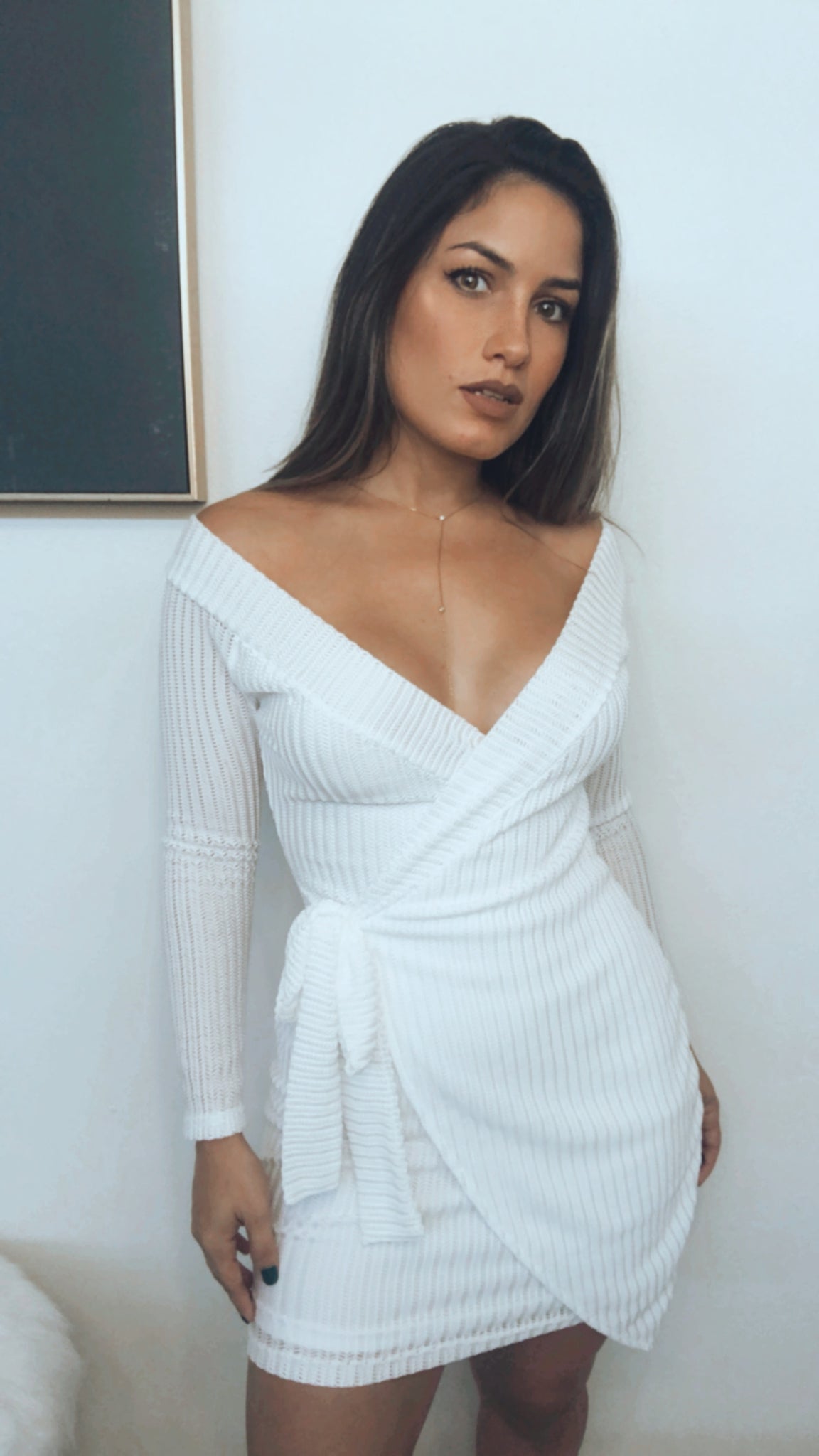 Joy and Wonder White Wrap Bodycon Dress Zil boutique Joy and Wonder White Wrap Bodycon Dress Zil boutique