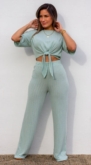 Simply Wonderful Mint Long Pants Two-Piece Set