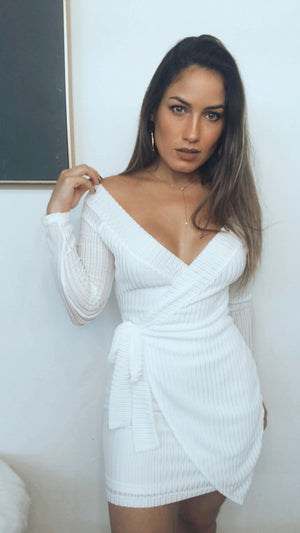 Joy and Wonder White Wrap Bodycon Dress Zil boutique Joy and Wonder White Wrap Bodycon Dress Zil boutique